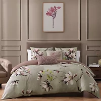 Bebejan Purple Lilies 5-pc. Midweight Reversible Comforter Set
