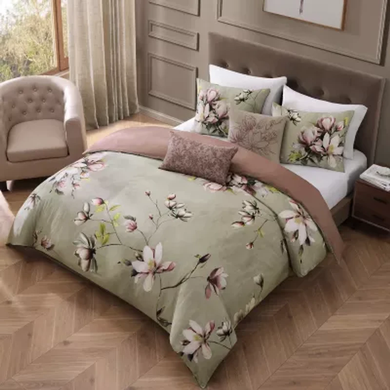 Bebejan Purple Lilies 5-pc. Midweight Reversible Comforter Set
