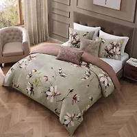 Bebejan Purple Lilies 5-pc. Midweight Reversible Comforter Set