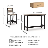 Signature Design by Ashley Moore Outdoor Counter Table and 2 Barstools