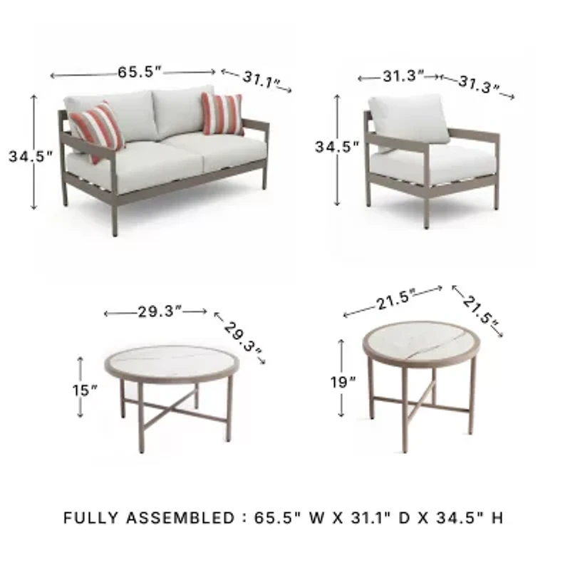 Signature Design by Ashley Biddeford 5-Piece Outdoor Conversation Set