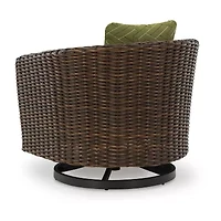 Signature Design by Ashley Hoquiam Outdoor Swivel Lounge Chair with Cushion
