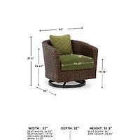 Signature Design by Ashley Hoquiam Outdoor Swivel Lounge Chair with Cushion