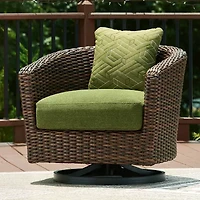 Signature Design by Ashley Hoquiam Outdoor Swivel Lounge Chair with Cushion