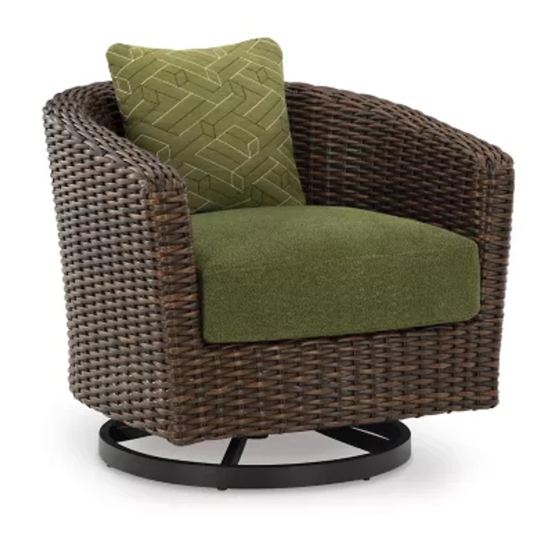 Signature Design by Ashley Hoquiam Outdoor Swivel Lounge Chair with Cushion
