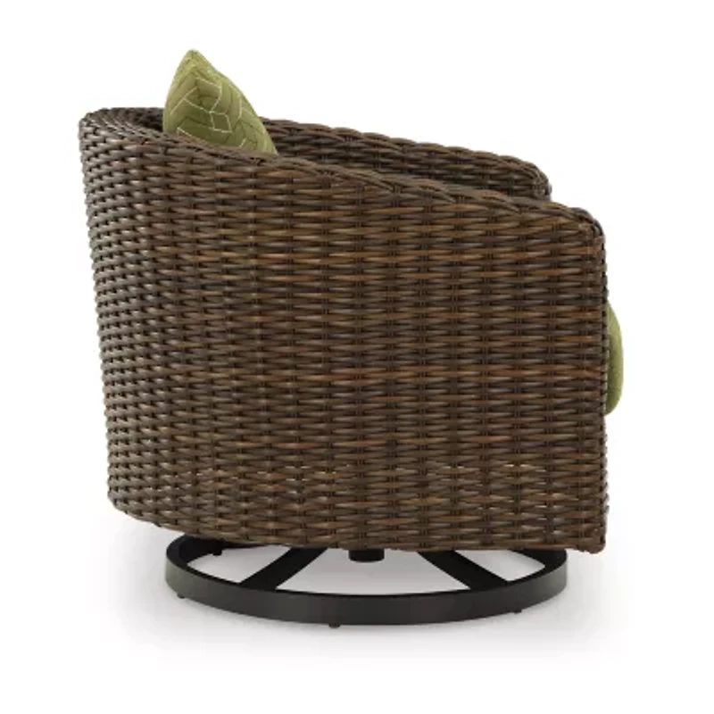 Signature Design by Ashley Hoquiam Outdoor Swivel Lounge Chair with Cushion