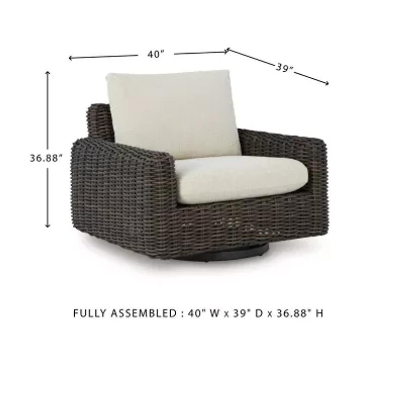Signature Design by Ashley King 40" Outdoor Track-Arm Swivel Lounge Chair