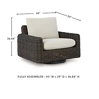 Signature Design by Ashley King 40" Outdoor Track-Arm Swivel Lounge Chair