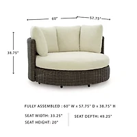 Signature Design by Ashley King 60" Outdoor Swivel Lounge Chair with Cushions