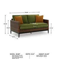 Signature Design by Ashley Hoquiam Outdoor Loveseat with Cushion