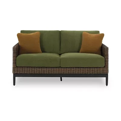Signature Design by Ashley Hoquiam Outdoor Loveseat with Cushion