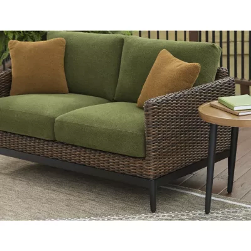 Signature Design by Ashley Hoquiam Outdoor Loveseat with Cushion