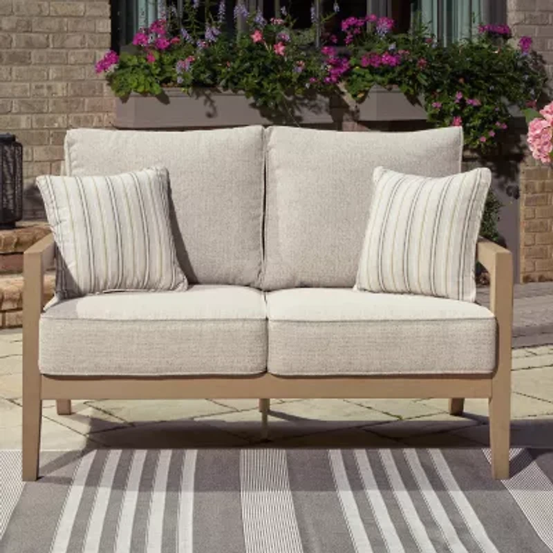 Signature Design by Ashley Hancock Outdoor Loveseat with Cushion