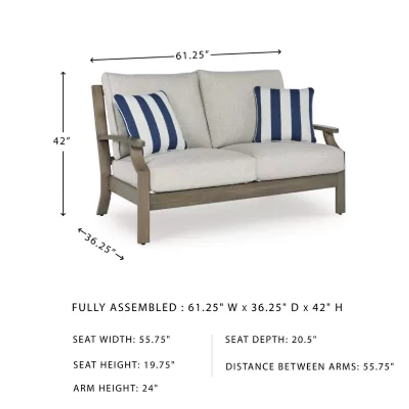 Signature Design by Ashley Raleigh Ranch Outdoor Loveseat with Cushion