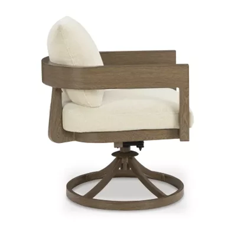 Signature Design by Ashley Severn Outdoor Swivel Dining Chair with Cushion (Set of 2)
