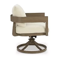 Signature Design by Ashley Severn Outdoor Swivel Dining Chair with Cushion (Set of 2)
