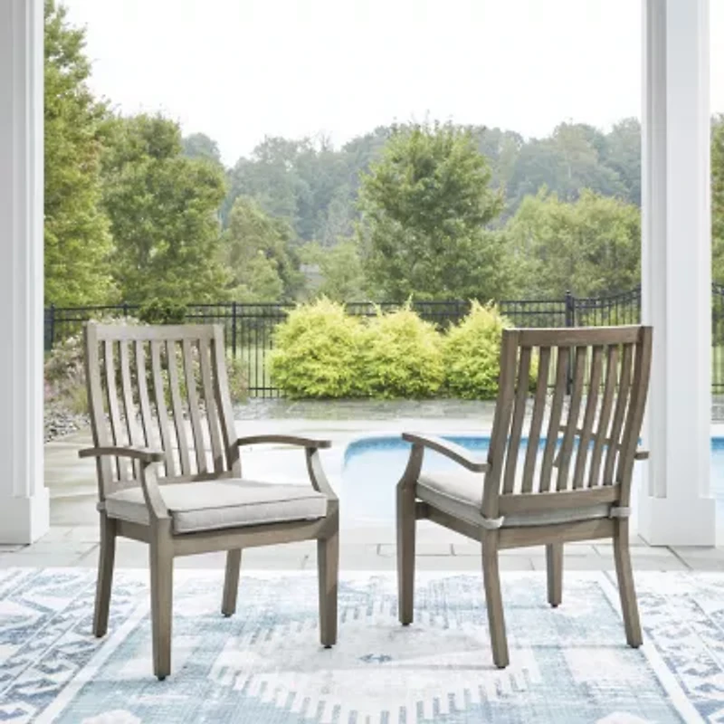 Signature Design by Ashley Raleigh Ranch Outdoor Arm Chair with Cushion (Set of 2)