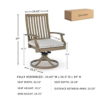 Signature Design by Ashley Raleigh Ranch Outdoor Swivel Chair with Cushion (Set of 2)