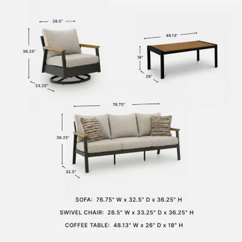 Signature Design by Ashley Carmel 4-Piece Outdoor Conversation Set