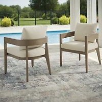 Signature Design by Ashley Severn Outdoor Dining Arm Chair with Cushion (Set of 2)