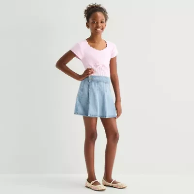 Thereabouts Little & Big Kid Girls Adjustable Waist Mini Denim Skirt