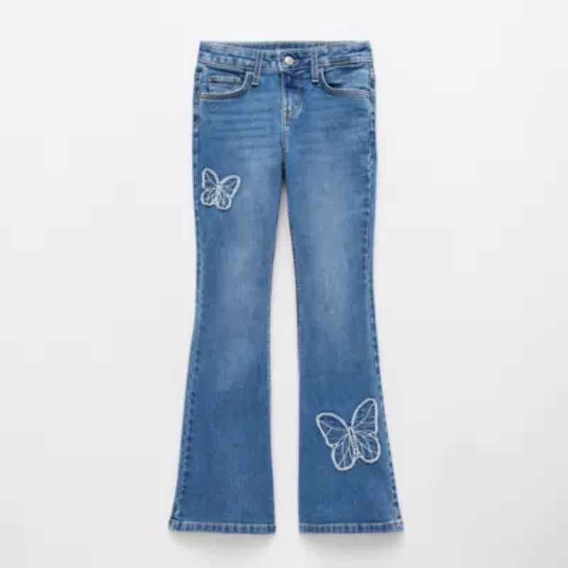 Thereabouts Little & Big Kid Girls Low Rise Flare Leg Jean