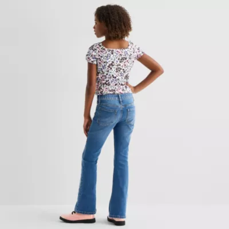 Thereabouts Little & Big Kid Girls Low Rise Flare Leg Jean