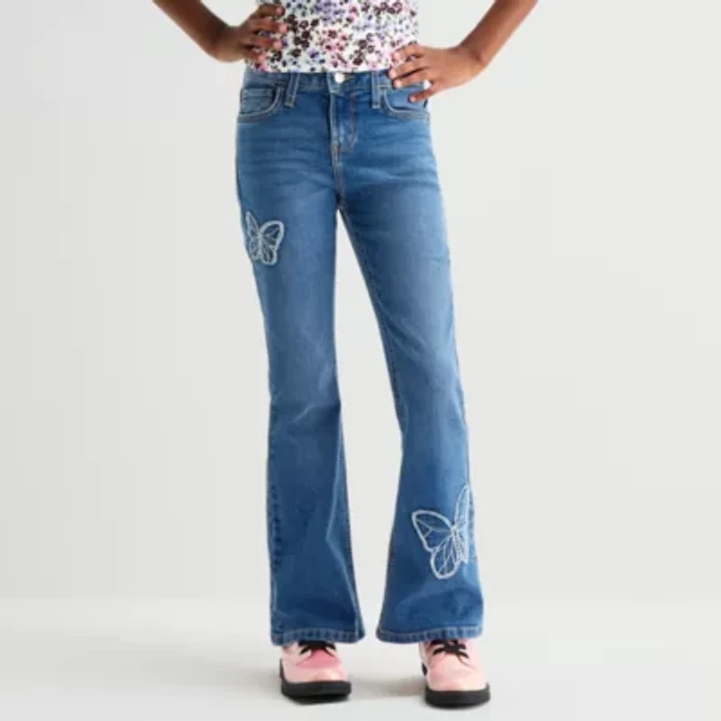 Thereabouts Little & Big Kid Girls Low Rise Flare Leg Jean