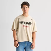 Arizona Mens V Neck Short Sleeve Boxy Fit Graphic T-Shirt