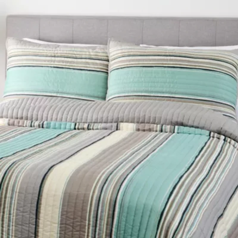Home Expressions Reagan 3-pc. Stripes Quilt Set