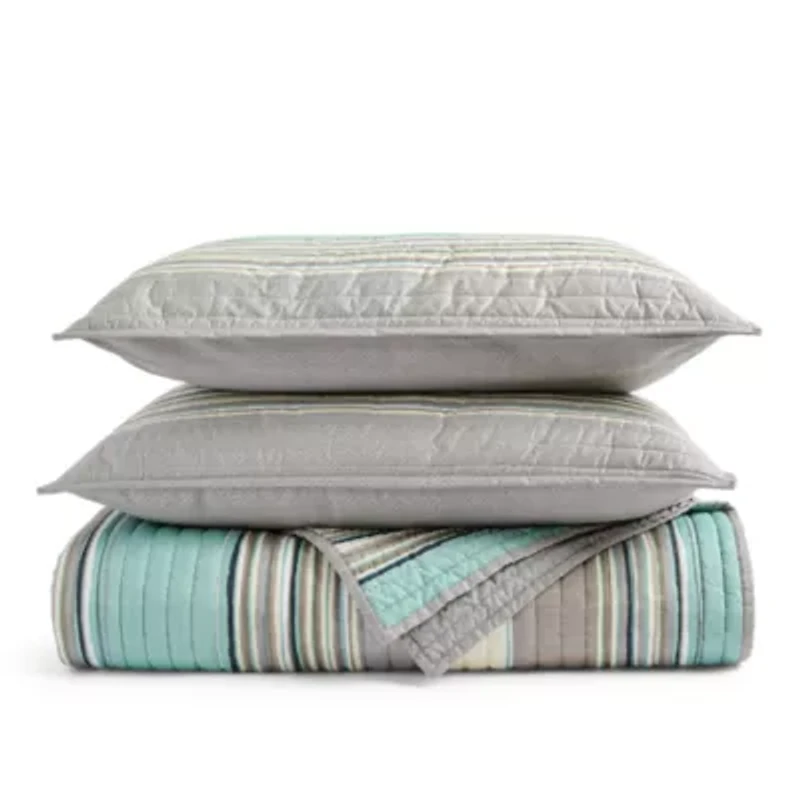 Home Expressions Reagan 3-pc. Stripes Quilt Set