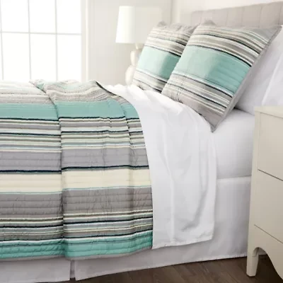 Home Expressions Reagan 3-pc. Stripes Quilt Set