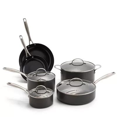 Cooks Hard Anodized Titanium Ceramic 10-pc. Cookware Set