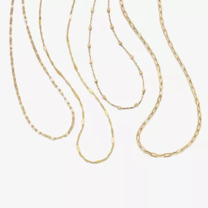 Made in Italy Womens 10K Gold 18 Inch Link Chain Necklace