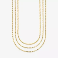 Womens 10K Gold 20 Inch Rope Chain Necklace