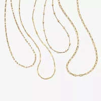 Made in Italy Womens 10K Gold 18 Inch Paperclip Chain Necklace