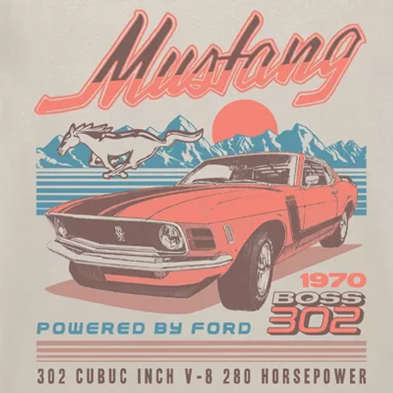Mustang Mens Crew Neck Short Sleeve Classic Fit Big and Tall Graphic T-Shirt