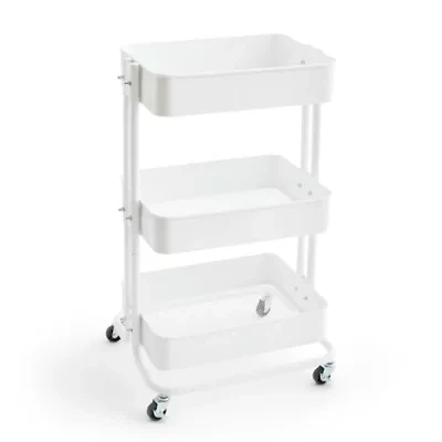 AEROPOSTALE 3 Tier Rolling White Utility Cart