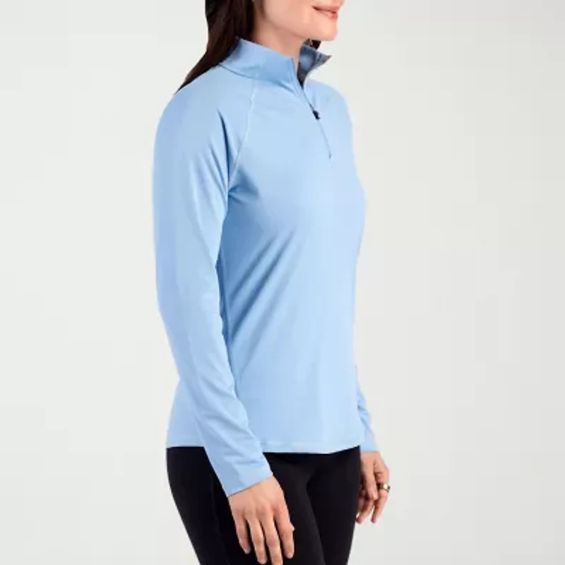CUTTER & BUCK® Womens Mock Neck Long Sleeve Quarter-Zip Pullover