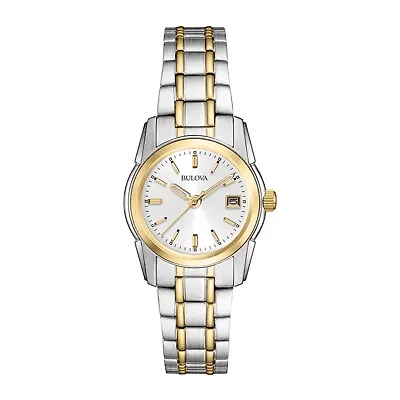 Bulova Classic Womens Two Tone Stainless Steel Bracelet Watch 98m105