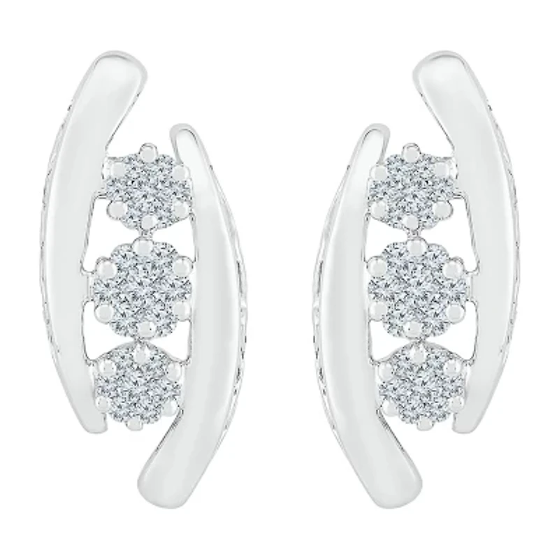 Womens / CT. T.W. Natural White Diamond 10K White Gold Drop Earrings