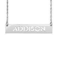 Personalized Womens Sterling Silver Bar Name Necklace