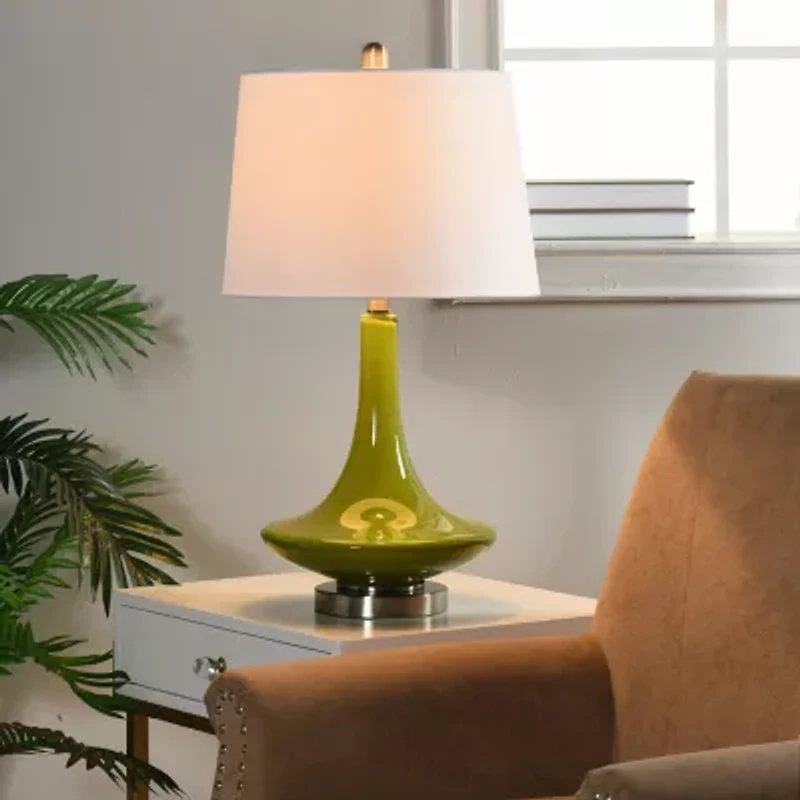 Stylecraft 14 W Green Glass Table Lamp