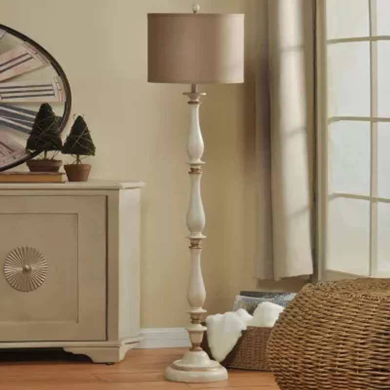 Stylecraft 16 W White & Gold Floor Lamp