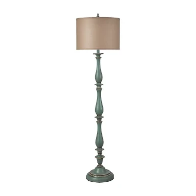 Stylecraft 16 W Distressed Blue Floor Lamp