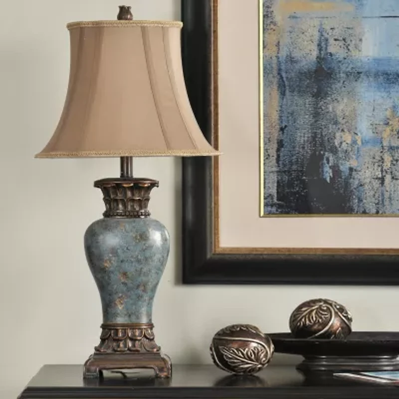Stylecraft Blue And Bronze Table Lamp