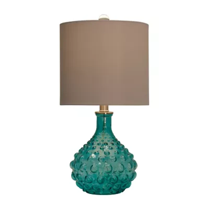 Stylecraft 10 W Blue & Off-White Glass Table Lamp