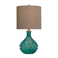 Stylecraft 10 W Blue & Off-White Glass Table Lamp