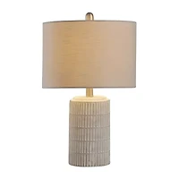 Stylecraft Joni Distressed Gray And White Steel Table Lamp