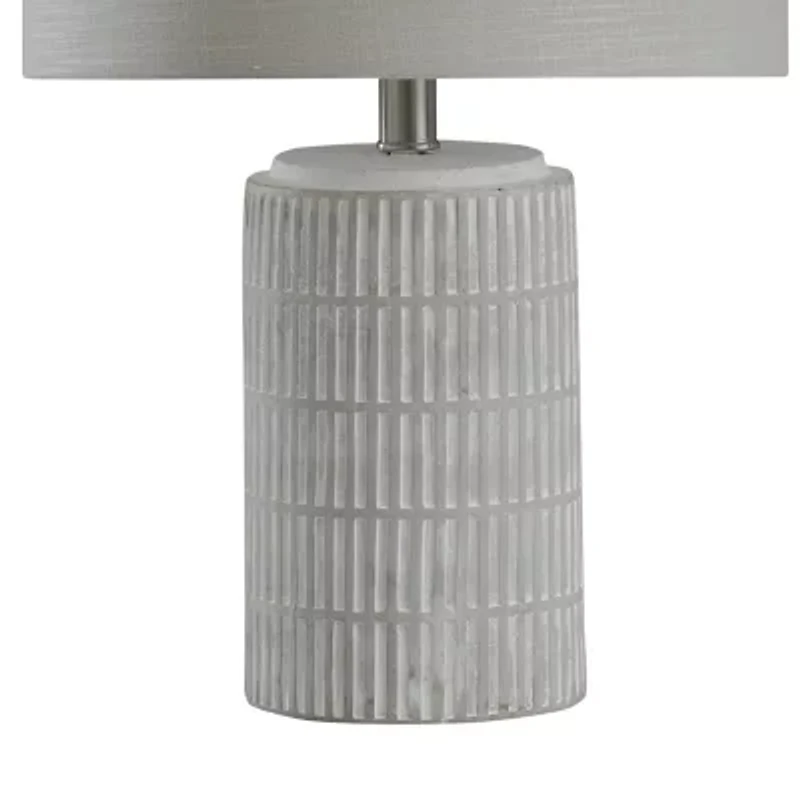 Stylecraft Joni Distressed Gray And White Steel Table Lamp